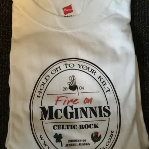 Fire on McGinnis "Easter Egg" T-shirt white XL only